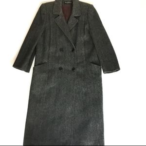 Vintage Alorna Wool Herringbone Long Coat